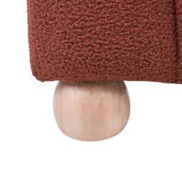 Wyld and Coco Boucle Teddy Pouffe in Golden Brown with Wooden Legs - thumbnail 7
