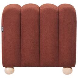 Wyld and Coco Boucle Teddy Pouffe in Golden Brown with Wooden Legs - thumbnail 5