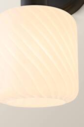 ValueLights Emery Swirl Glass Shade Wall Light with Bulb in Black - thumbnail 4