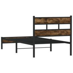 Berkfield Home Bed Frame without Mattress with Headboard Sonoma Oak 90x190 cm Single in Brown - thumbnail 6