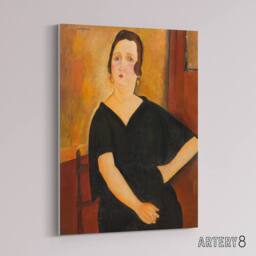 "Artery8 Madame Amedee Portrait Modigliani Vintage Canvas Wall Art in Brown - Size: W18"" x H24""" - thumbnail 2