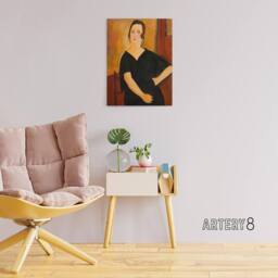 "Artery8 Madame Amedee Portrait Modigliani Vintage Canvas Wall Art in Brown - Size: W18"" x H24""" - thumbnail 3
