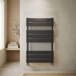 Balterley Square Flat Towel Radiator 840mm x 500mm - Anthracite in Grey - thumbnail 6