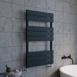 Balterley Square Flat Towel Radiator 840mm x 500mm - Anthracite in Grey - thumbnail 4
