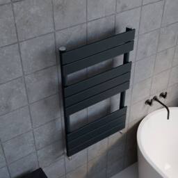 Balterley Square Flat Towel Radiator 840mm x 500mm - Anthracite in Grey - thumbnail 3