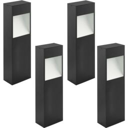 Loops 4 PACK IP44 Outdoor Pedestal Light Anthracite & White Square Post 10W LED - thumbnail 1