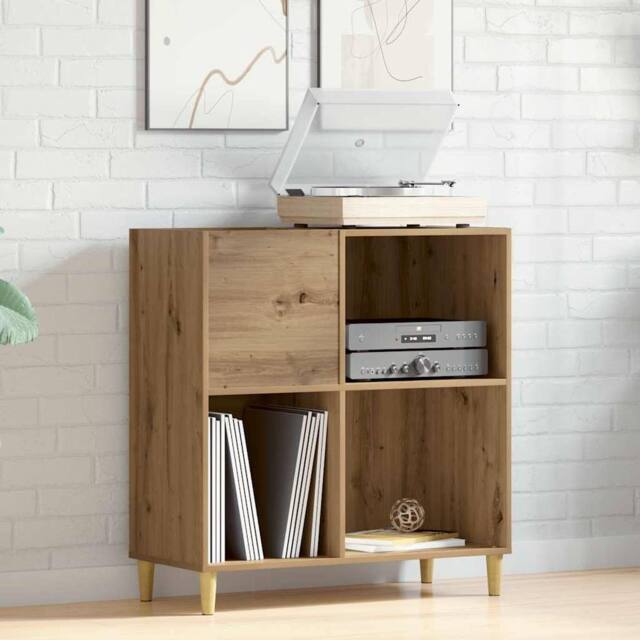 Berkfield Home Record Cabinet Artisan Oak 84.5x38x89 cm Engineered Wood in Brown - image 1