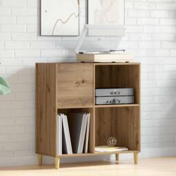 Berkfield Home Record Cabinet Artisan Oak 84.5x38x89 cm Engineered Wood in Brown - thumbnail 1