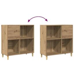 Berkfield Home Record Cabinet Artisan Oak 84.5x38x89 cm Engineered Wood in Brown - thumbnail 7