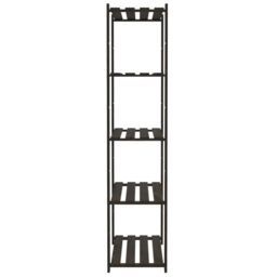 Berkfield Home 5-Tier Storage Rack Black 80x38x170 cm Solid Wood Pine - Size: 80 x 38 x 170 cm - thumbnail 4