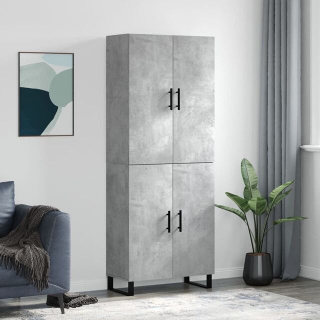 Berkfield Home Highboard Concrete Grey 69.5x34x180 cm Engineered Wood - image 1