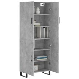 Berkfield Home Highboard Concrete Grey 69.5x34x180 cm Engineered Wood - thumbnail 3