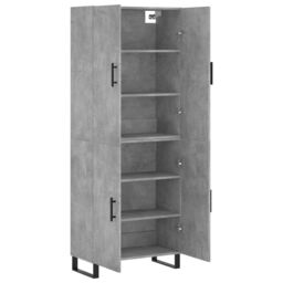 Berkfield Home Highboard Concrete Grey 69.5x34x180 cm Engineered Wood - thumbnail 4