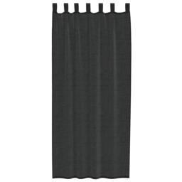 Berkfield Home Voile Curtains with Tab Top 2 pcs Black - thumbnail 4