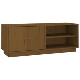 Berkfield Home TV Cabinet Honey Brown 105x34x40 cm Solid Wood Pine - Size: 105 x 34 x 40 cm - thumbnail 2