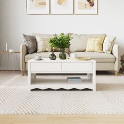 "Berkfield Home Coffee Table ""DRAMMEN"" White 99x55x45 cm Solid Wood Pine - Size: 99 x 55 x 45 cm" - thumbnail 4