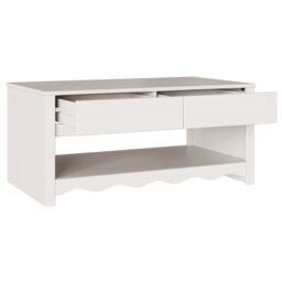 "Berkfield Home Coffee Table ""DRAMMEN"" White 99x55x45 cm Solid Wood Pine - Size: 99 x 55 x 45 cm" - thumbnail 5