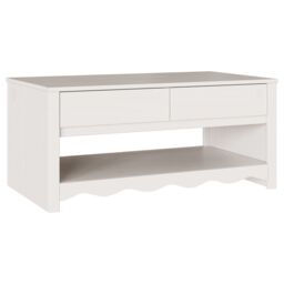 "Berkfield Home Coffee Table ""DRAMMEN"" White 99x55x45 cm Solid Wood Pine - Size: 99 x 55 x 45 cm" - thumbnail 2