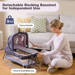 CASART Foldable Nursery Center Bassinet Baby Playard w/Diaper Changing Table - Size: Crib - thumbnail 9