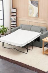 Living and Home 2 Seater Sofa Bed with Cup Holders and Pillows in Grey - thumbnail 2