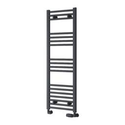 Bathroom Kingdom Capo Anthracite Straight Heated Towel Rail 1200x400 in Grey