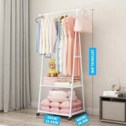 Kelvenix Heavy Duty Metal Clothes Rail white - thumbnail 2