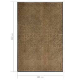 Berkfield Home Pliable Doormat Washable Brown 120x180 cm - thumbnail 6