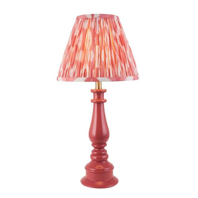 Netlighting Myrtle Pink Clay Table Lamp with Coral Pink Fabric Ikat Shade 25cm B22 - image 1