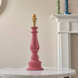 Netlighting Myrtle Pink Clay Table Lamp with Coral Pink Fabric Ikat Shade 25cm B22 - thumbnail 3