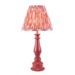 Netlighting Myrtle Pink Clay Table Lamp with Coral Pink Fabric Ikat Shade 25cm B22