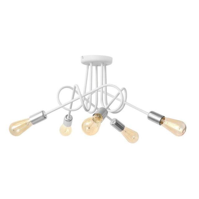Netlighting Oxford Multi Arm Semi Flush Ceiling Light White Chrome 50cm