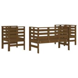 Berkfield Home 3 Piece Garden Lounge Set Honey Brown Solid Wood Pine - thumbnail 6