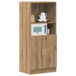 Berkfield Home Kitchen Cabinet Artisan Oak 57x41.5x131.5 cm Engineered Wood in Brown - thumbnail 3