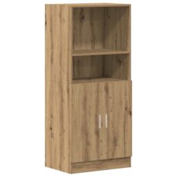 Berkfield Home Kitchen Cabinet Artisan Oak 57x41.5x131.5 cm Engineered Wood in Brown - thumbnail 2