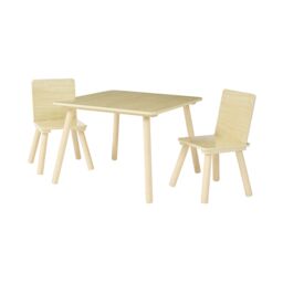 Liberty House Toys Kids Natural Wood Table & Two Chairs Set - thumbnail 7