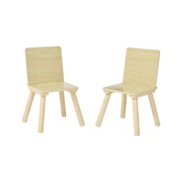 Liberty House Toys Kids Natural Wood Table & Two Chairs Set - thumbnail 8