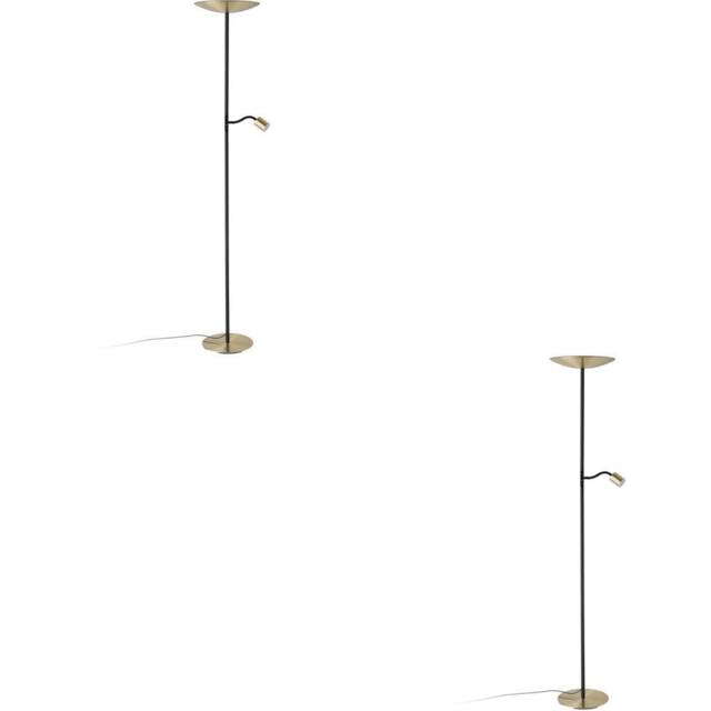 Loops 2 PACK Stylish Brushed Brass & Black LED Floor Lamp for Indoor Space - image 1