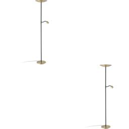 Loops 2 PACK Stylish Brushed Brass & Black LED Floor Lamp for Indoor Space - thumbnail 1