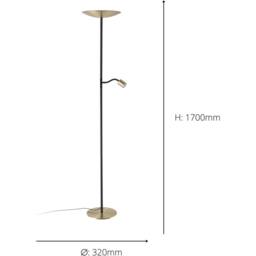 Loops 2 PACK Stylish Brushed Brass & Black LED Floor Lamp for Indoor Space - thumbnail 4