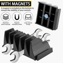 Nordara 80PCS Magnetic Wrench Organizer Widget Portable Tool Storage Shelf in Black - thumbnail 4