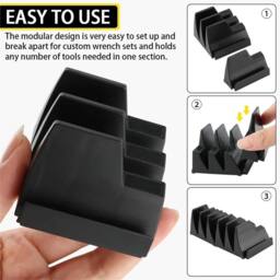 Nordara 80PCS Magnetic Wrench Organizer Widget Portable Tool Storage Shelf in Black - thumbnail 5
