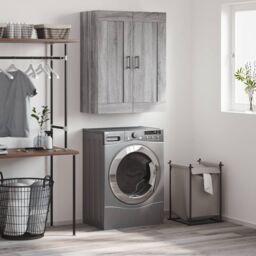 Berkfield Home Wall Mounted Cabinet Grey Sonoma 69.5x34x90 cm Engineered Wood - thumbnail 1