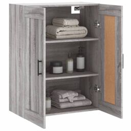 Berkfield Home Wall Mounted Cabinet Grey Sonoma 69.5x34x90 cm Engineered Wood - thumbnail 5
