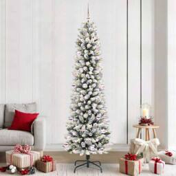 Berkfield Home Artificial Christmas Tree with 300 LEDs Green & white 240 cm