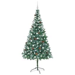 Berkfield Home Elegant Artificial Christmas Tree with Stand Green 210 cm PVC and - thumbnail 4