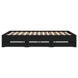 Berkfield Home Modern Bed Frame with Drawers without Mattress Black 160x200 cm - thumbnail 7