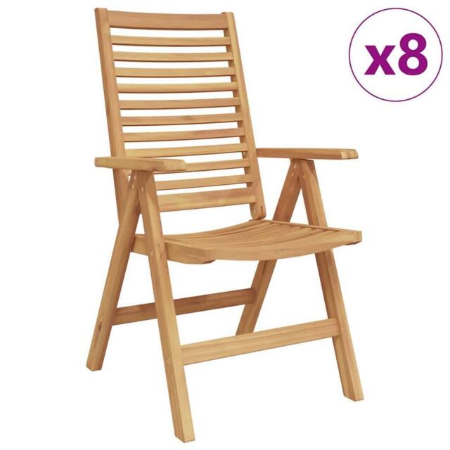 Berkfield Home Modern Garden Chairs Foldable 8 pcs Solid Wood Teak in Brown - image 1