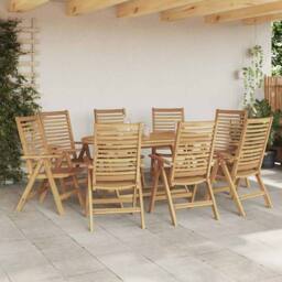 Berkfield Home Modern Garden Chairs Foldable 8 pcs Solid Wood Teak in Brown - thumbnail 4