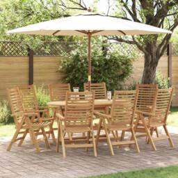 Berkfield Home Modern Garden Chairs Foldable 8 pcs Solid Wood Teak in Brown - thumbnail 2