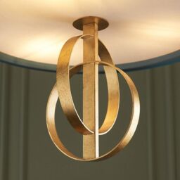 Netlighting 'TRENTO' Dimmable 3 Light Stylish Indoor Fabric Pendant Ceiling Lamp in Gold - thumbnail 3